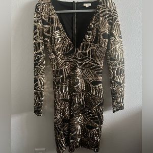 Black and Gold Cocktail Dress Size L